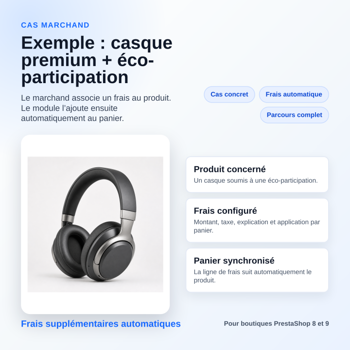 Cas marchand avec produit soumis à frais