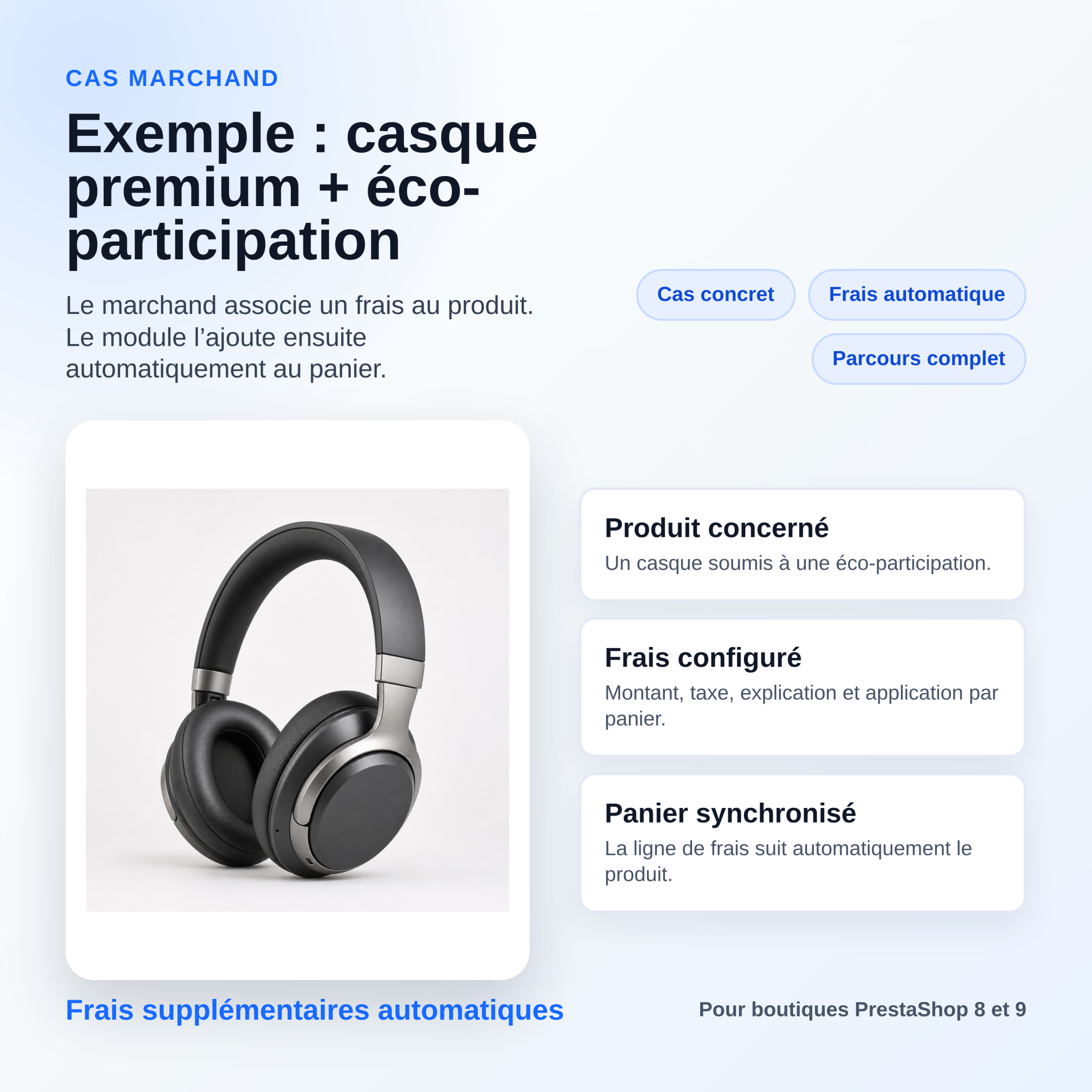Cas marchand avec produit soumis à frais